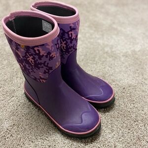 Purple and Pink camo,  Big Girl size 6 Rain Boots